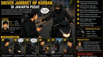 Modus Pura-pura Jadi Ojol, Pelaku Jambret HP Korban Anak Seorang Jurnalis